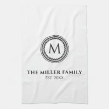 モノグラムの |ファミリ名 |白黒とグレー