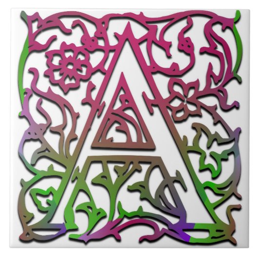 モノグラムの「ベスクの庭」陶磁器タイル タイル (正面)