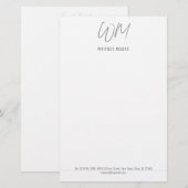 モノグラムの，ミニマルひな形 便箋 (正面/裏面)
