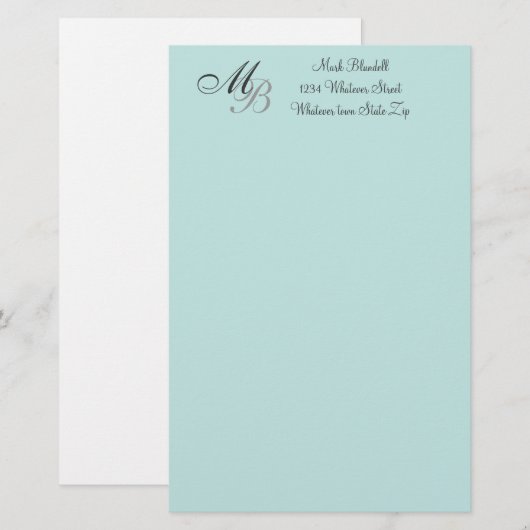 モノグラムの 便箋 (正面/裏面)