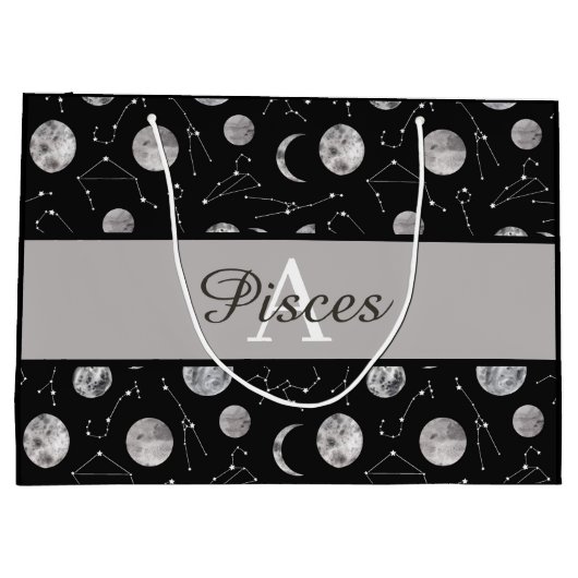 モノグラムの〔占星術の〕十二宮図ムーン抱き枕 ラージペーパーバッグ (裏面)