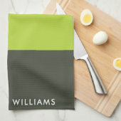 モノグラムの，名前， キッチンタオル (四つ折り)