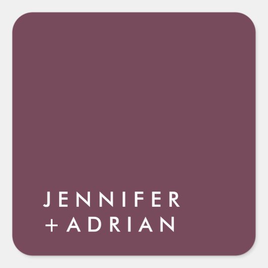 モノグラムの，名前， スクエアシール (正面)