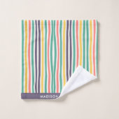 モノグラムの，名前， バスタオルセット (ウォッシュタオル)