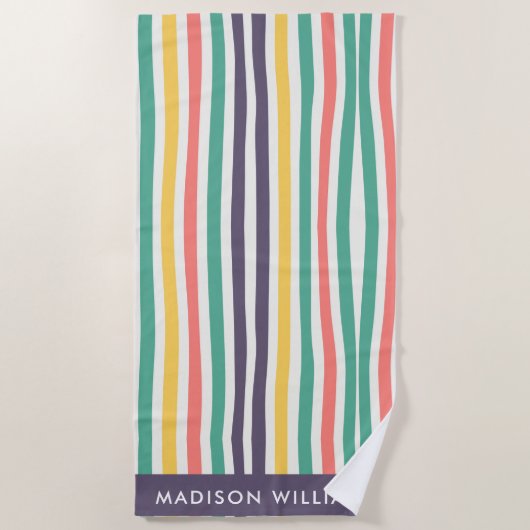 モノグラムの，名前， ビーチタオル (正面)