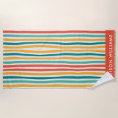 モノグラムの，名前， ビーチタオル (正面)