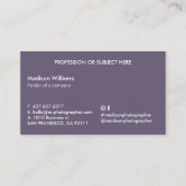 モノグラムの，名前， 名刺 (裏面)