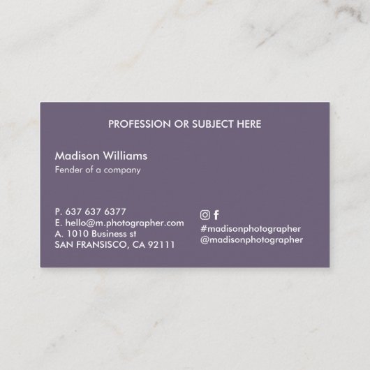 モノグラムの,名前, 名刺 (裏面)