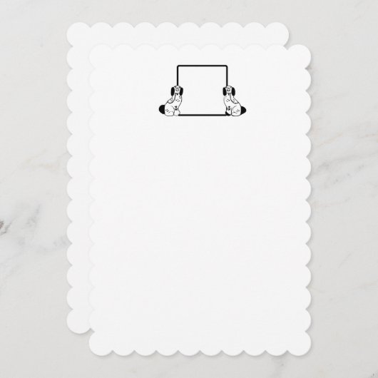 モノグラムの（犬）スタッフォード犬のメッセージカード及び静止した 招待状 (正面/裏面)