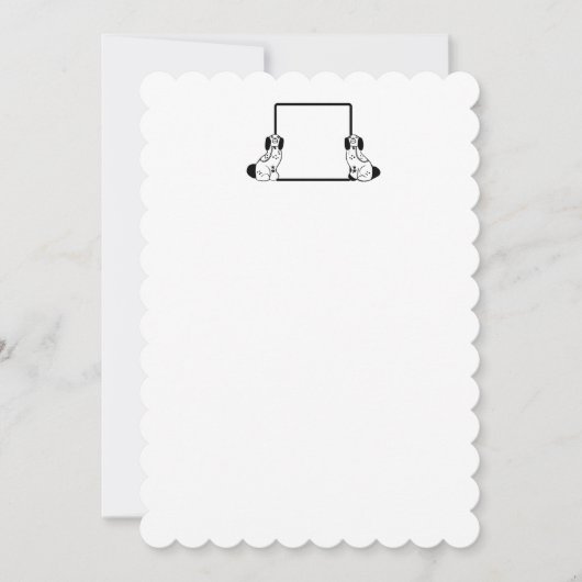 モノグラムの（犬）スタッフォード犬のメッセージカード及び静止した 招待状 (正面)