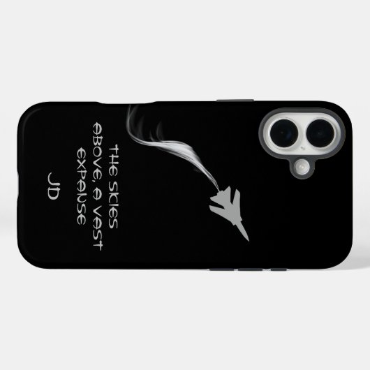 モノグラムの,詩,飛んでいる煙のある飛行機 Case-Mate iPhoneケース (裏面 (横))