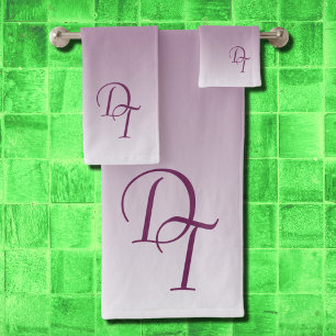 モノグラムの – 黒マゼンタグラデーションン バスタオルセット