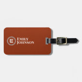 モノグラムの chic なレザー現代名 ラゲッジタグ (正面横)