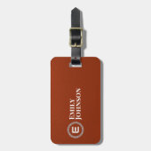 モノグラムの chic なレザー現代名 ラゲッジタグ (正面縦)