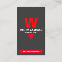 モノグラムの(QRエレガントコード)赤とマットブラック 名刺