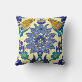 モノグラムのAzulejoの陶磁器のスタイルのヴィンテージのオーナメント クッション (裏面)