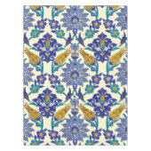 モノグラムのAzulejoの陶磁器のスタイルのヴィンテージのオーナメント テーブルクロス (正面)