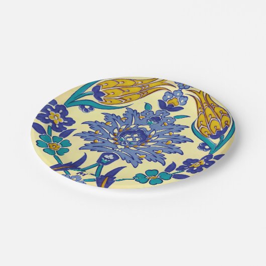 モノグラムのAzulejoの陶磁器のスタイルのヴィンテージのオーナメント ペーパープレート (アングル)