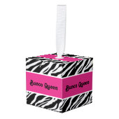 モノグラムのBuncoのかわいい女王の野生のアニマルプリント キューブオーナメント (正面アングル)