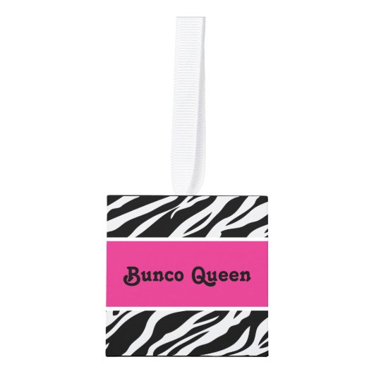 モノグラムのBuncoのかわいい女王の野生のアニマルプリント キューブオーナメント (正面)