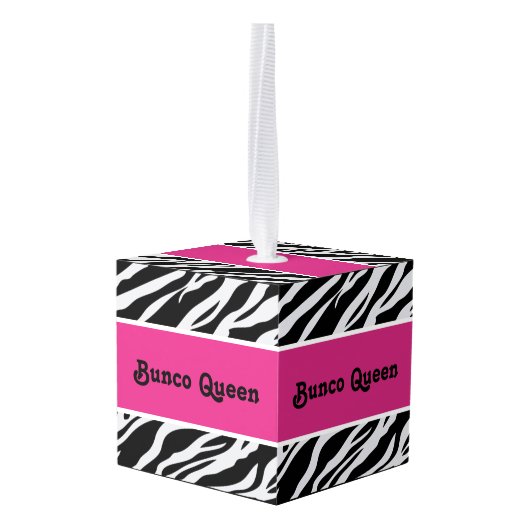 モノグラムのBuncoのかわいい女王の野生のアニマルプリント キューブオーナメント (裏面アングル)