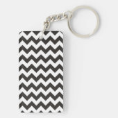 モノグラムのChevron Keychain：黒、白Zigzags キーホルダー (裏面)