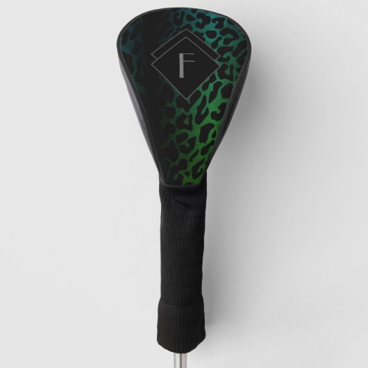 モノグラムのGreen Leopard Print ゴルフヘッドカバー (正面)