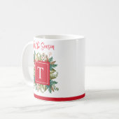 モノグラムのGreeneryとHoliday Cookieフェスティバル コーヒーマグカップ (正面左)
