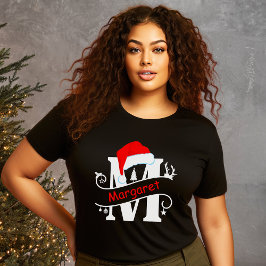 モノグラムのM名のパーソナライズされたクリスマス Tシャツ