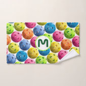 モノグラムのPickleballの汗タオル ハンドタオル (ハンドタオル)