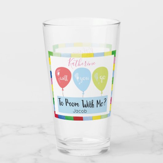 モノグラムのPromposalのプロムの気球 タンブラーグラス (裏面)