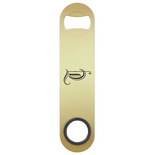 "モノグラムのT"ゴールデングラディエントボトルオープナー スピード栓抜き (正面)