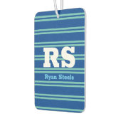 モノグラムはっきりしたと名前、深いブルーのLtティール（緑がかった色）ライン カーエアーフレッシュナー (左)