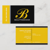 モノグラムはっきりしたイエローブラックアイキャッチング 名刺 (正面/裏面)