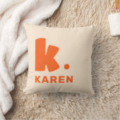 モノグラムはっきりしたイニシャルと名前orange クッション (ブランケット)