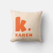 モノグラムはっきりしたイニシャルと名前orange クッション (正面)