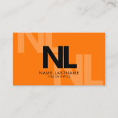 モノグラムはっきりしたオレンジブラックミニマルスタイリッシュリスト 名刺 (正面)