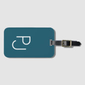 モノグラムはっきりしたカスタムレトロティール（緑がかった色） ラゲッジタグ (正面横)