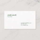 モノグラムはっきりしたグリーンホワイトバッファロープレイドパターン 名刺 (裏面)