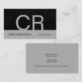 モノグラムはっきりしたグレーブラックプロフェッショナル 名刺 (正面/裏面)