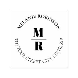 モノグラムはっきりしたサークル差出人住所 セルフインキングスタンプ