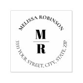 モノグラムはっきりしたシックサークル文字 セルフインキングスタンプ (デザイン)