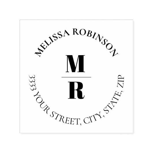 モノグラムはっきりしたシックサークル文字 セルフインキングスタンプ (デザイン)