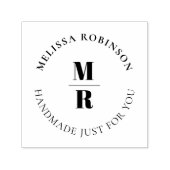 モノグラムはっきりしたシック手作りサークル文字 セルフインキングスタンプ (デザイン)