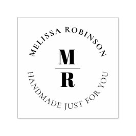 モノグラムはっきりしたシック手作りサークル文字 セルフインキングスタンプ