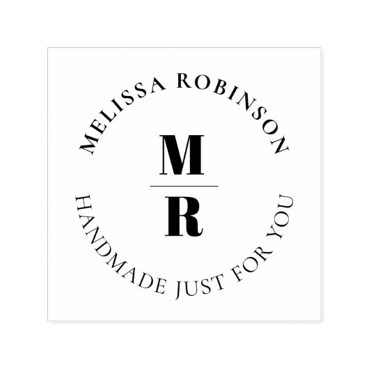モノグラムはっきりしたシック手作りサークル文字 セルフインキングスタンプ (デザイン)
