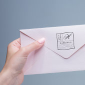 モノグラムはっきりしたスクリプトとタイポグラフィ差出人住所 セルフインキングスタンプ