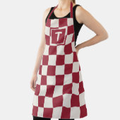 モノグラムはっきりしたダーククリーム市松模様にパターン エプロン (インサイチュ)