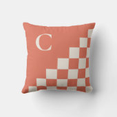 モノグラムはっきりしたテラコッタクリーム幾何学模様 クッション (裏面)