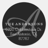 モノグラムはっきりしたブラック住所 シール (正面)